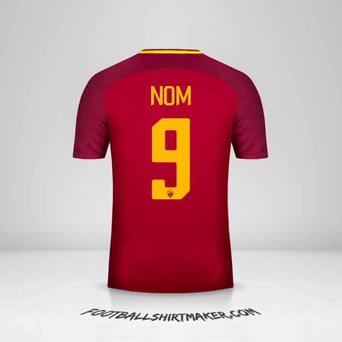Maillot AS Roma 2017/18 -  nom - 9