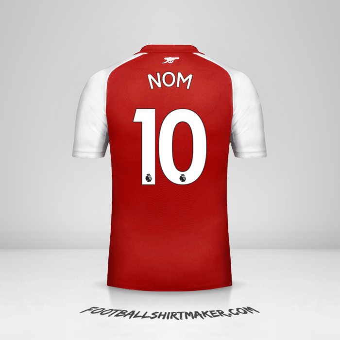 Maillot Arsenal 2017/18 -  nom - 10