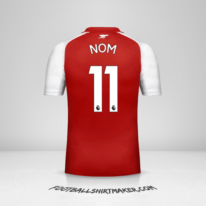 Maillot Arsenal 2017/18 -  nom - 11
