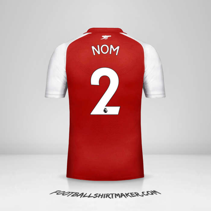 Maillot Arsenal 2017/18 -  nom - 2