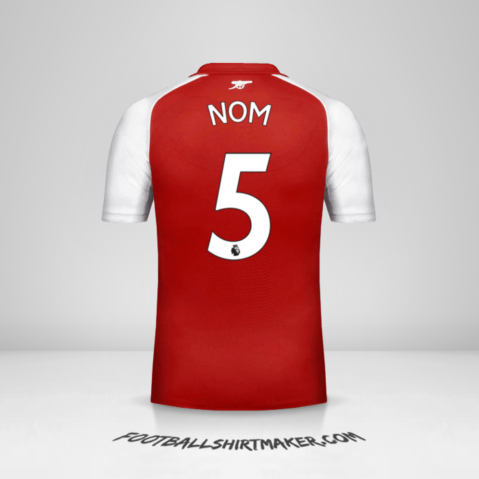 Maillot Arsenal 2017/18 -  nom - 5