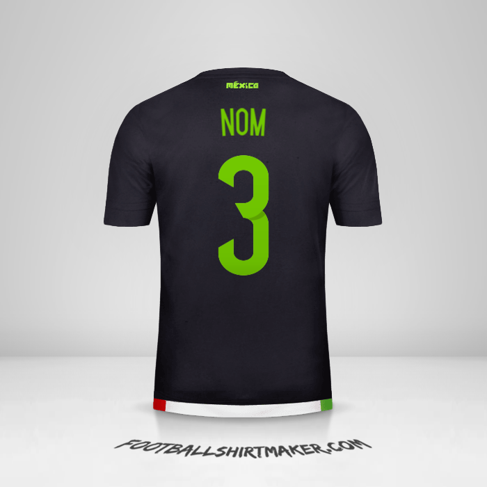 Maillot Mexique 2015 -  nom - 3