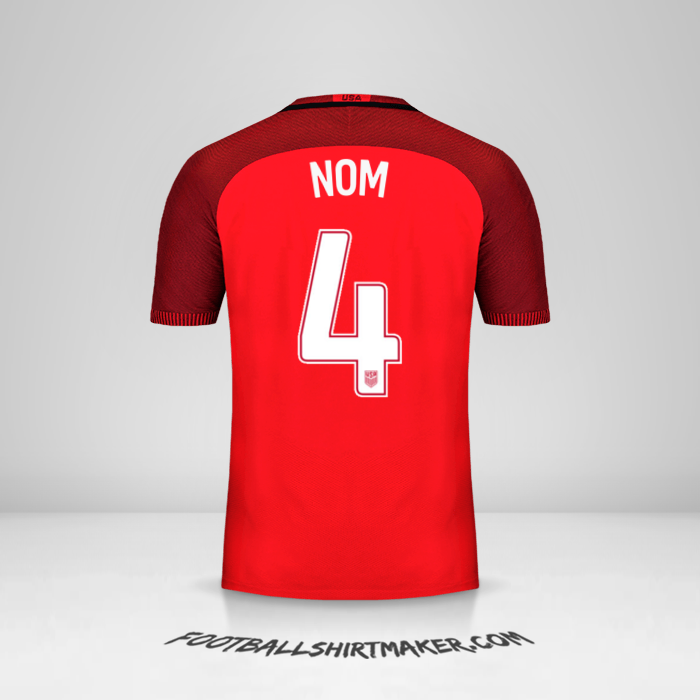 Maillot États-Unis 2017 Troisième -  nom - 4