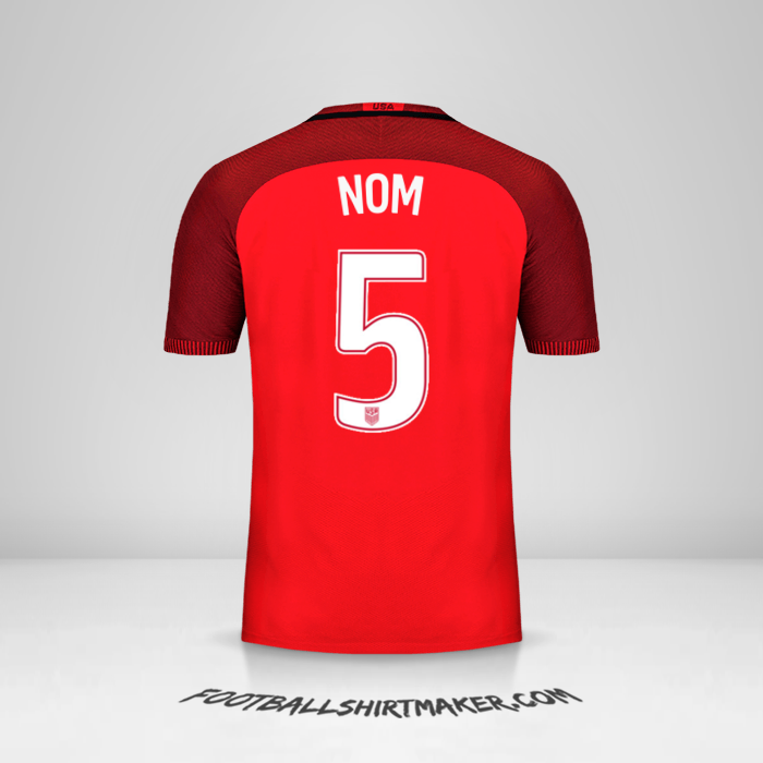 Maillot États-Unis 2017 Troisième -  nom - 5