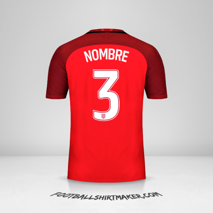 Jersey Estados Unidos 2017 Tercera -  nombre - 3