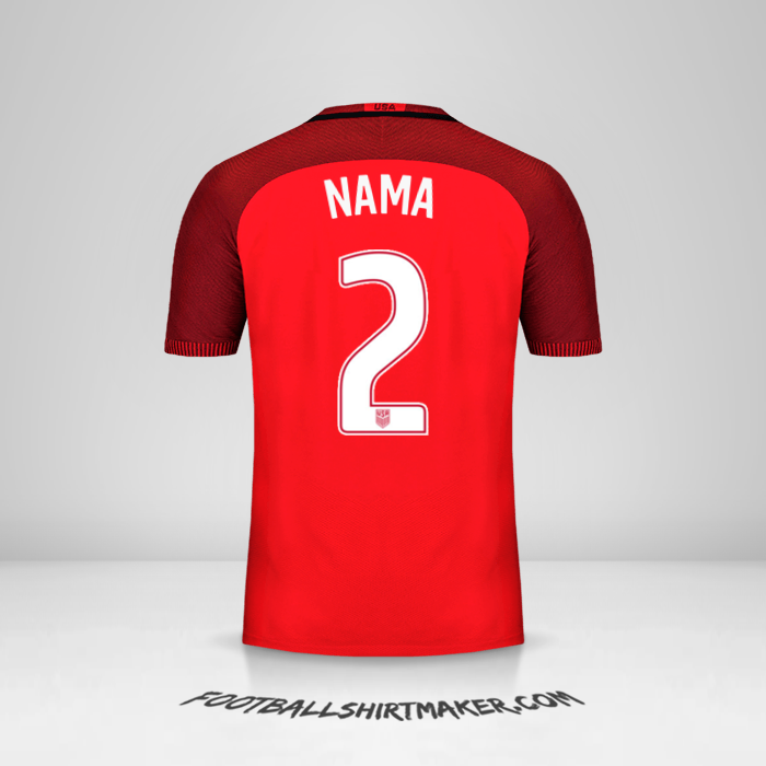 Jersey Amerika Serikat 2017 Ketiga -  nama - 2