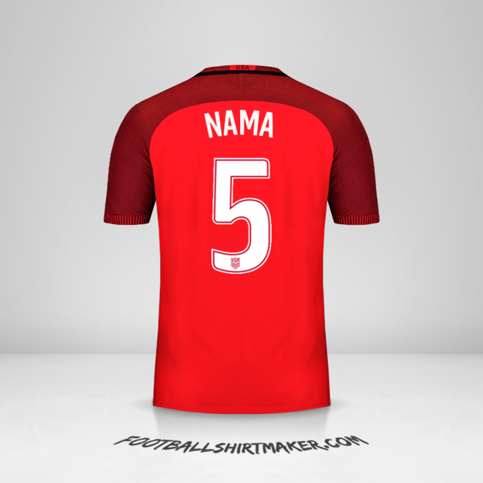 Jersey Amerika Serikat 2017 Ketiga -  nama - 5