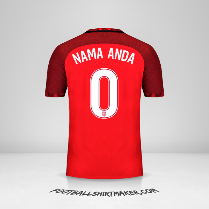 Jersey Amerika Serikat 2017 III -  nama anda - 0