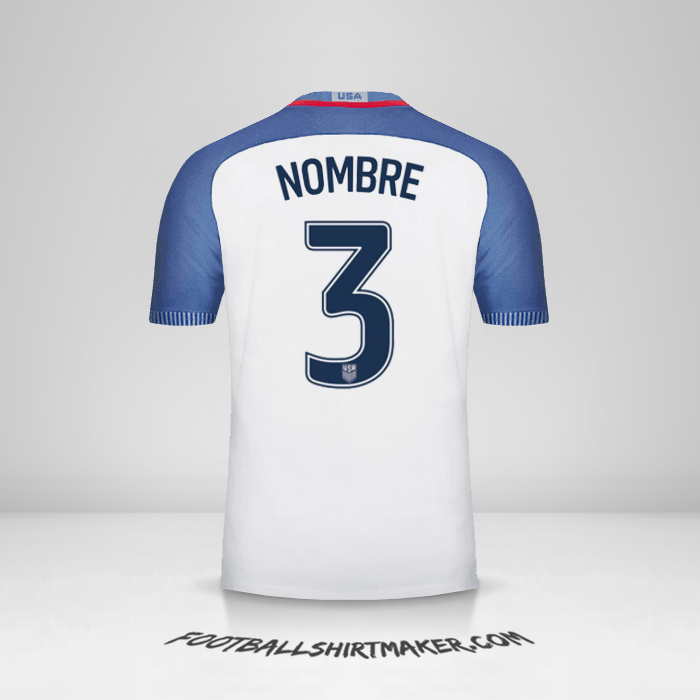Jersey Estados Unidos 2016/17 -  nombre - 3