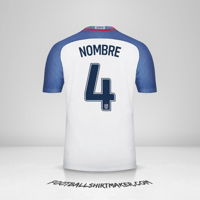 Jersey Estados Unidos 2016/17 -  nombre - 4