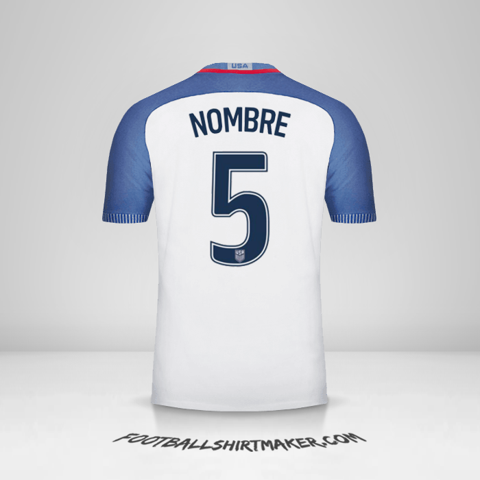 Jersey Estados Unidos 2016/17 -  nombre - 5