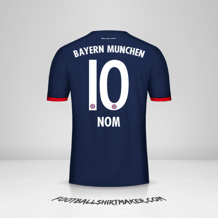 Maillot FC Bayern Munchen 2017/18 Extérieur -  nom - 10