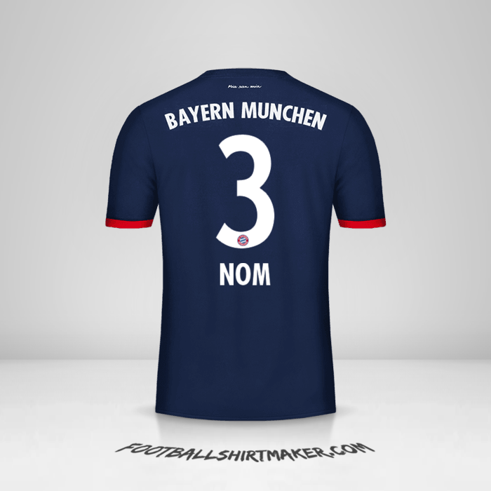 Maillot FC Bayern Munchen 2017/18 Extérieur -  nom - 3