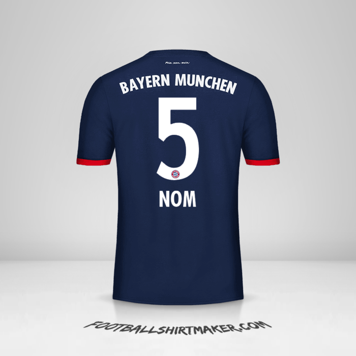 Maillot FC Bayern Munchen 2017/18 Extérieur -  nom - 5