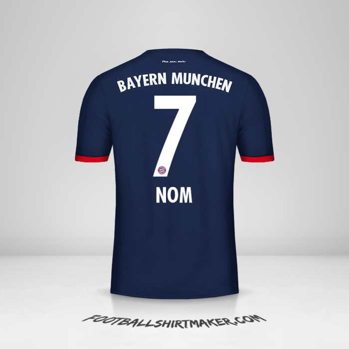 Maillot FC Bayern Munchen 2017/18 Extérieur -  nom - 7