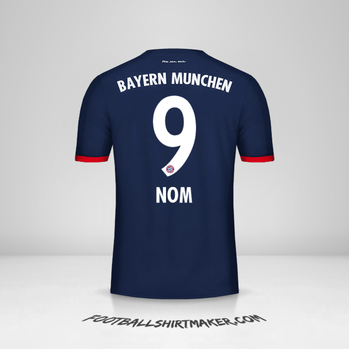 Maillot FC Bayern Munchen 2017/18 Extérieur -  nom - 9