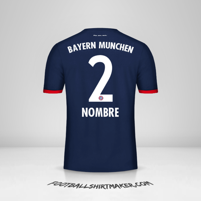 Jersey FC Bayern Munchen 2017/18 Visita -  nombre - 2