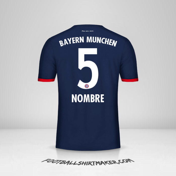 Camiseta FC Bayern Munchen 2017/18 Visita -  nombre - 5