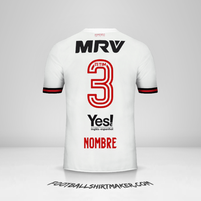Camiseta Flamengo 2017/18 Visita -  nombre - 3