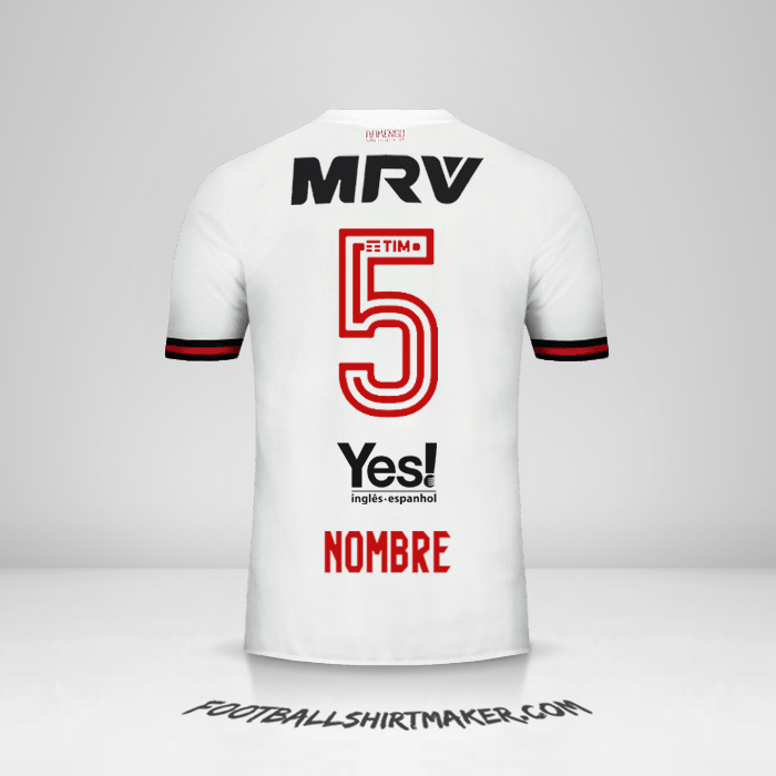 Camiseta Flamengo 2017/18 Visita -  nombre - 5