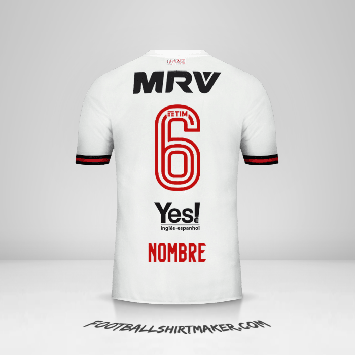 Camiseta Flamengo 2017/18 Visita -  nombre - 6