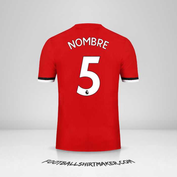 Jersey Manchester United 2017/18 -  nombre - 5