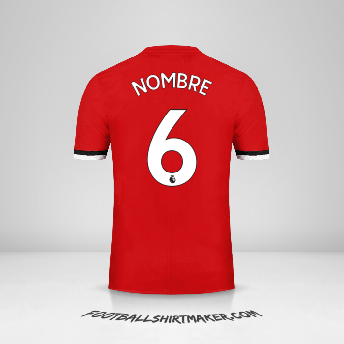 Jersey Manchester United 2017/18 -  nombre - 6