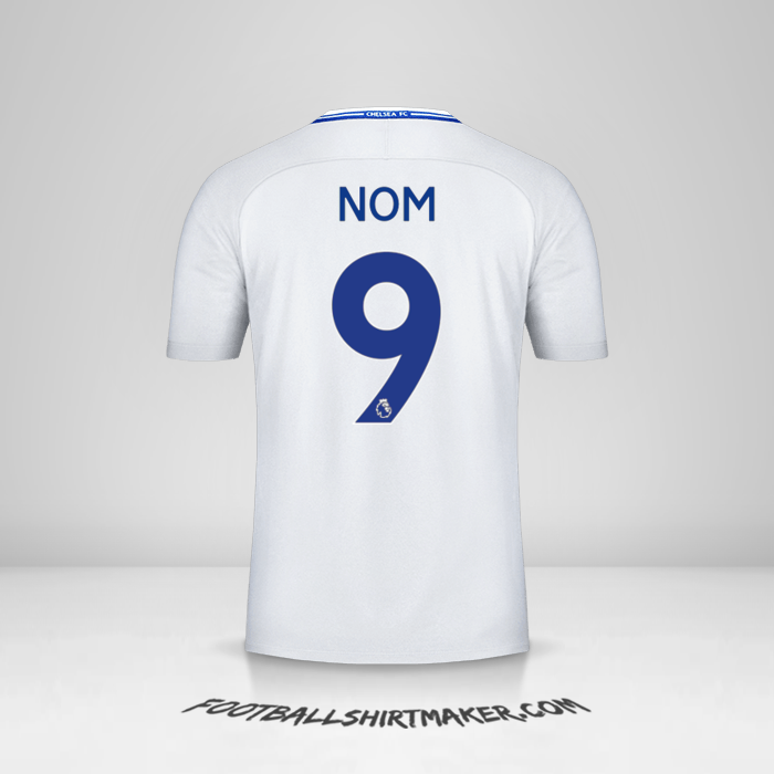 Maillot Chelsea 2017/18 Extérieur -  nom - 9