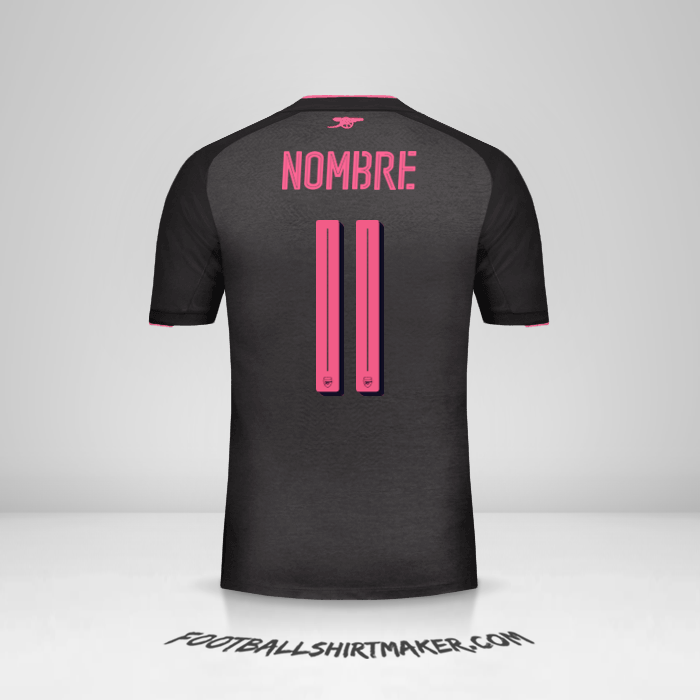 Jersey Arsenal Cup 2017/18 Tercera -  nombre - 11