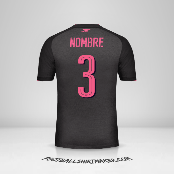 Jersey Arsenal Cup 2017/18 Tercera -  nombre - 3