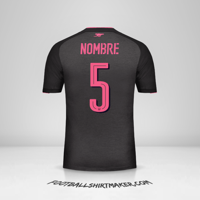 Jersey Arsenal Cup 2017/18 Tercera -  nombre - 5