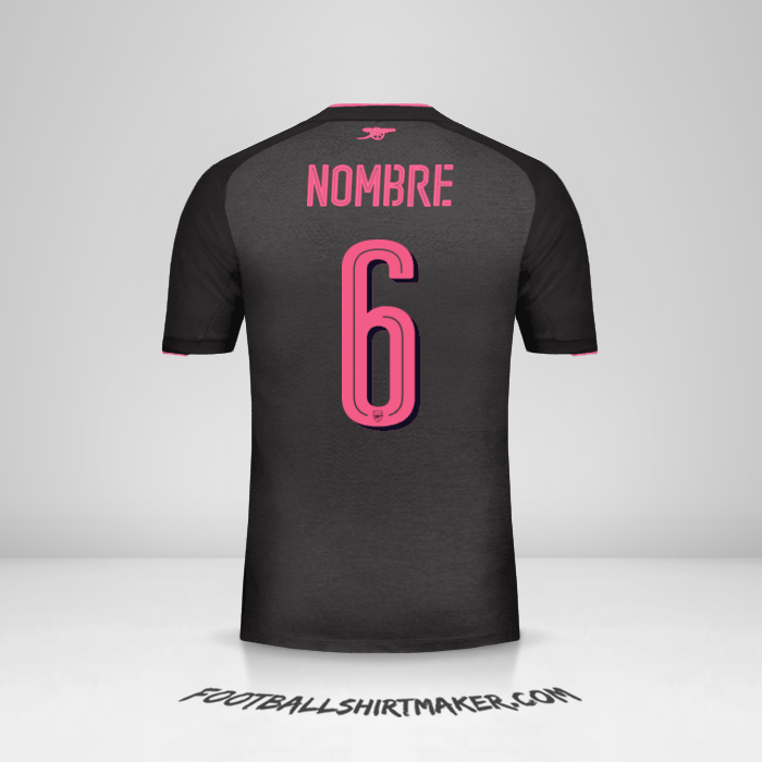 Jersey Arsenal Cup 2017/18 Tercera -  nombre - 6