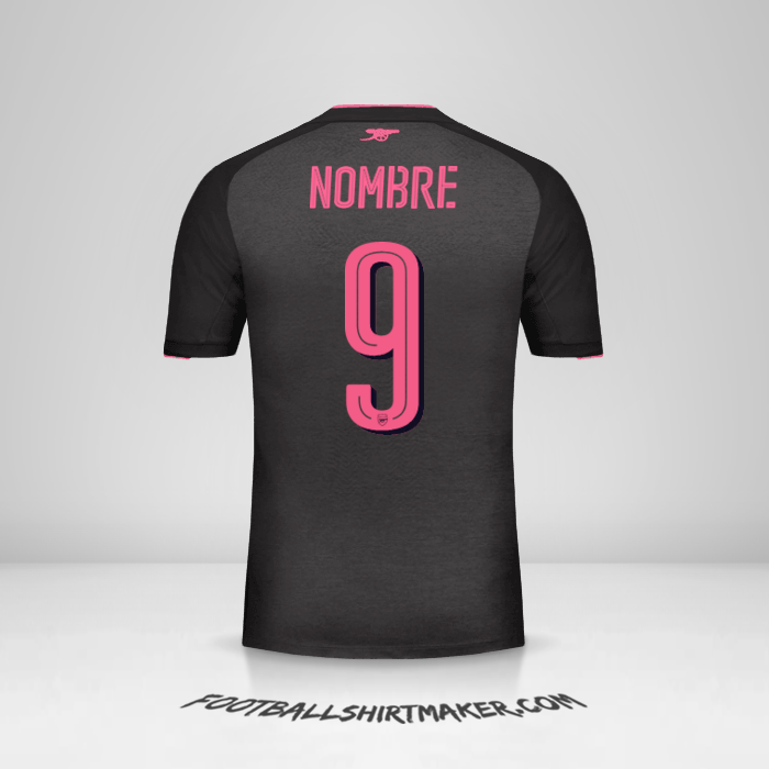 Jersey Arsenal Cup 2017/18 Tercera -  nombre - 9