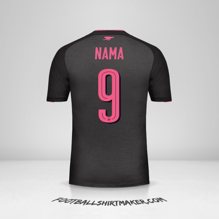 Jersey Arsenal Cup 2017/18 Ketiga -  nama - 9