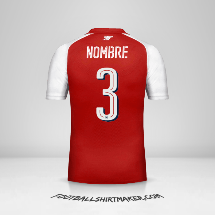 Jersey Arsenal Cup 2017/18 -  nombre - 3