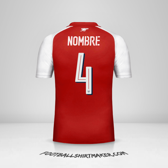 Jersey Arsenal Cup 2017/18 -  nombre - 4