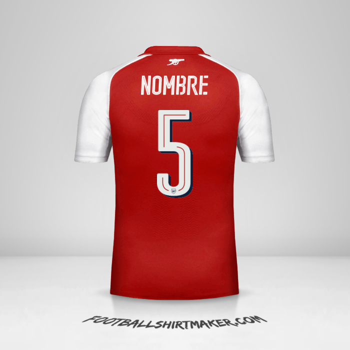 Jersey Arsenal Cup 2017/18 -  nombre - 5