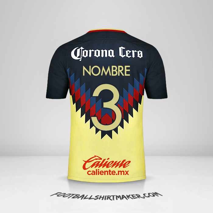 Jersey Club America 2017/18 -  nombre - 3