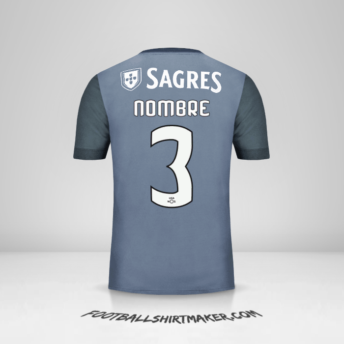 Jersey SL Benfica 2017/18 Visita -  nombre - 3