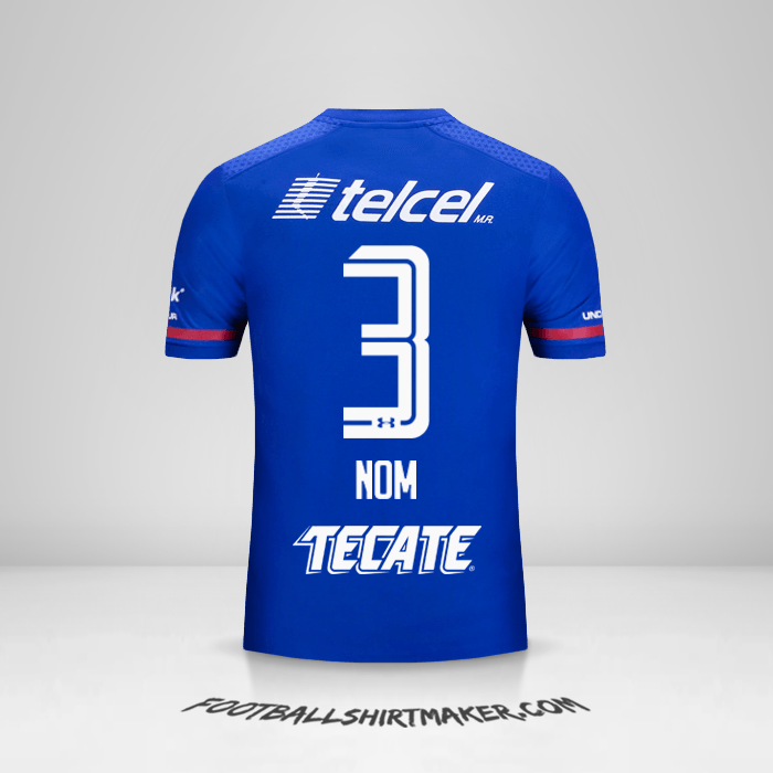 Maillot Cruz Azul 2017/18 -  nom - 3