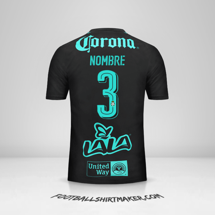 Jersey Santos Laguna 2017/18 Visita -  nombre - 3