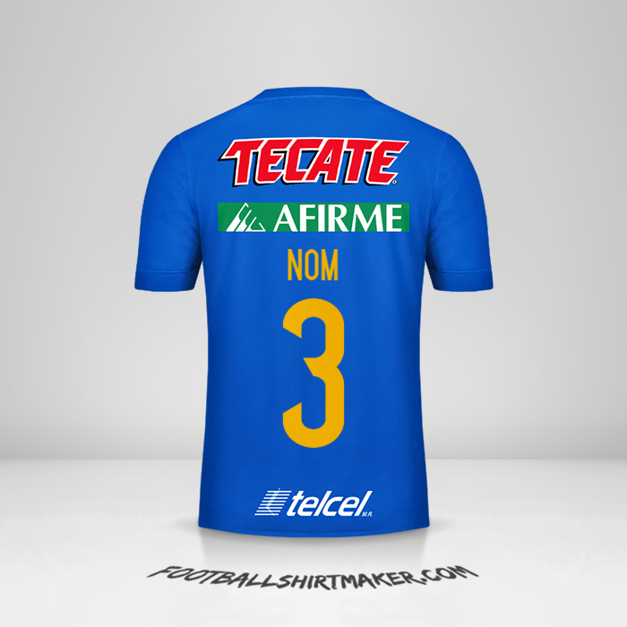 Maillot Tigres UANL 2017/18 Extérieur -  nom - 3