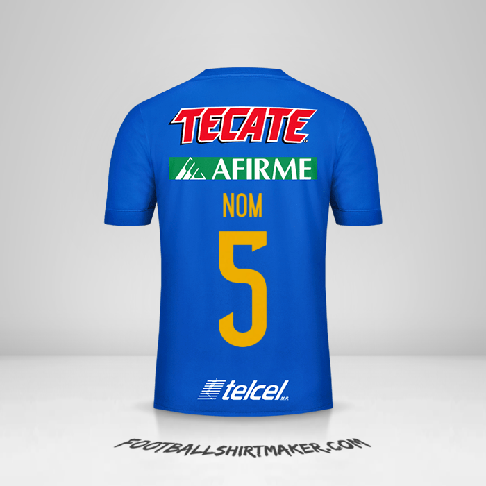 Maillot Tigres UANL 2017/18 Extérieur -  nom - 5