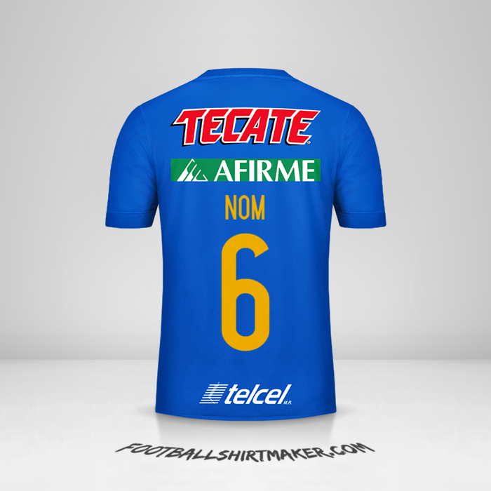 Maillot Tigres UANL 2017/18 Extérieur -  nom - 6