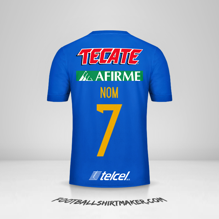 Maillot Tigres UANL 2017/18 Extérieur -  nom - 7