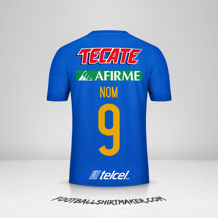 Maillot Tigres UANL 2017/18 Extérieur -  nom - 9