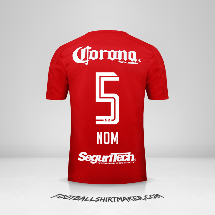 Maillot Toluca FC 2017/18 -  nom - 5