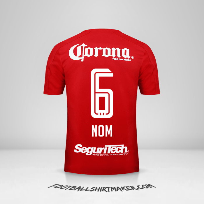 Maillot Toluca FC 2017/18 -  nom - 6