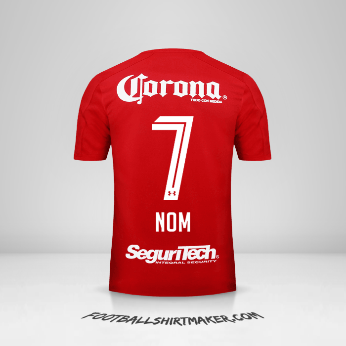 Maillot Toluca FC 2017/18 -  nom - 7