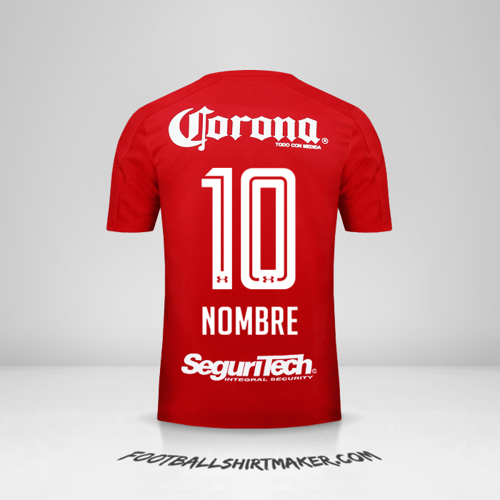 Camiseta Toluca FC 2017/18 -  nombre - 10